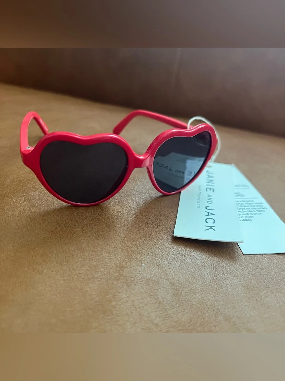 Janie and Jack Heart-Shaped Kids Sunglasses 0-2 years Red Frame Dark UV Lenses